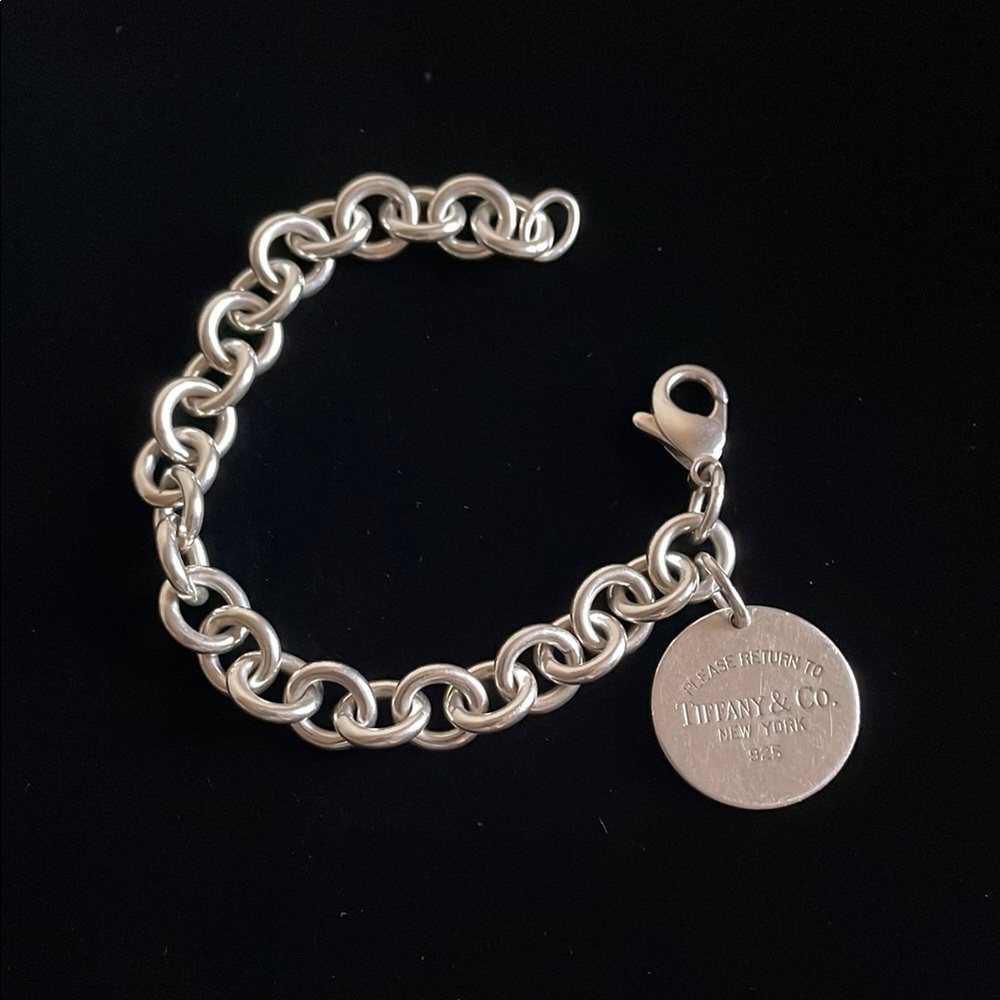 Tiffany & Co. Silver Round Tag Link Bracelet